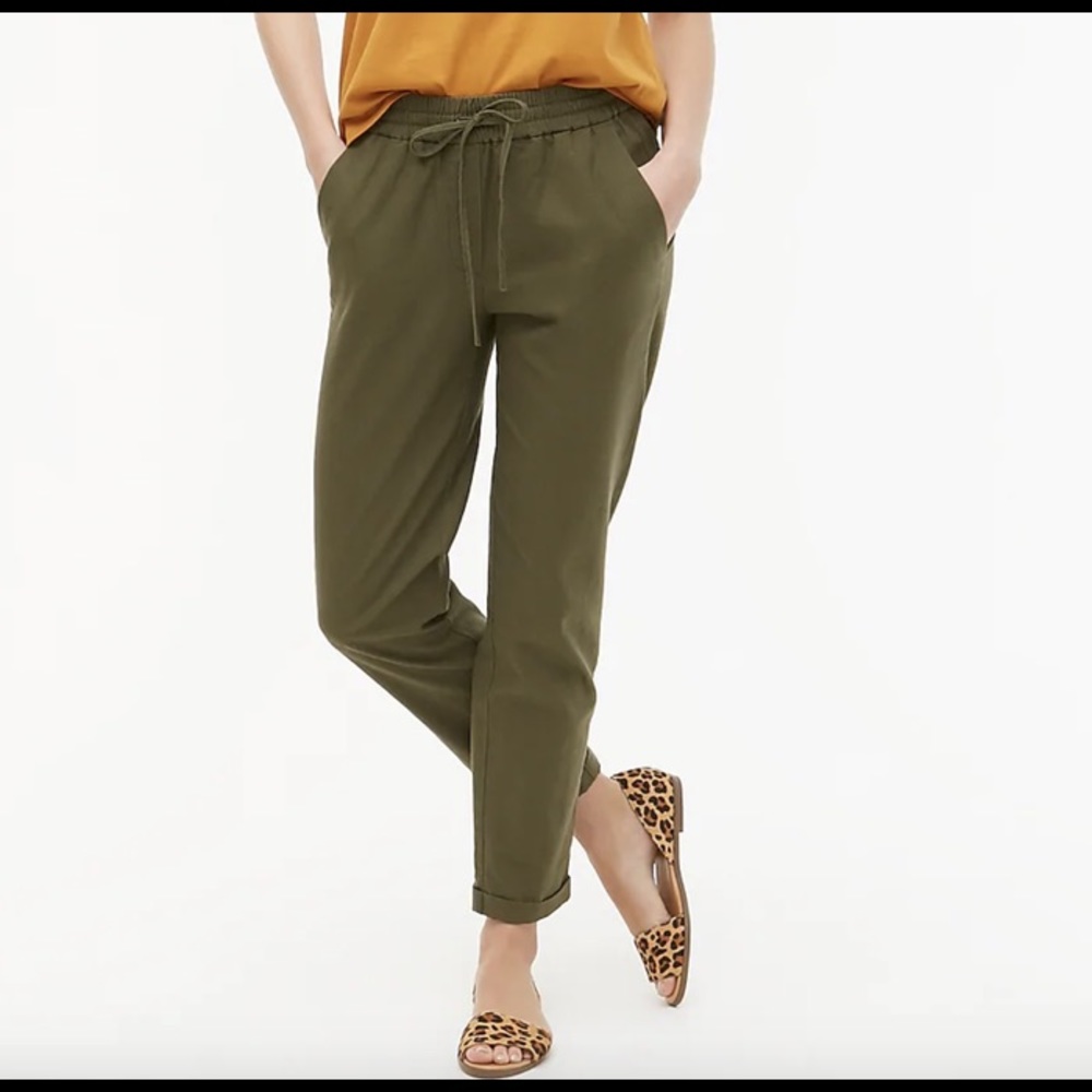 J   Crew drawstring linen cotton pants